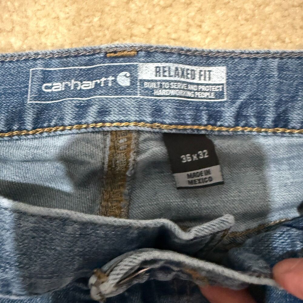 Carhartt Men's 36x32 Rugged Flex Relaxed Fit 5-Pocket Jeans Straight Leg - Picture 4 of 7